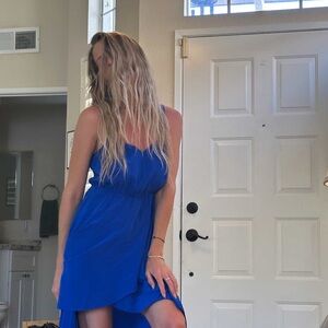 Amanda Uprichard Vibrant Blue High Low Dress